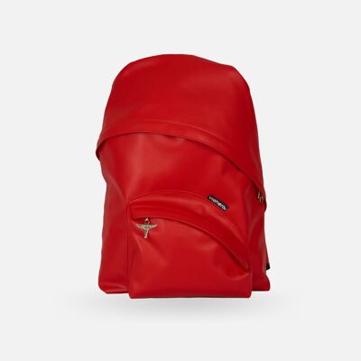 Pilotentasche | Roter veganer Rucksack mit einem Schultergurt