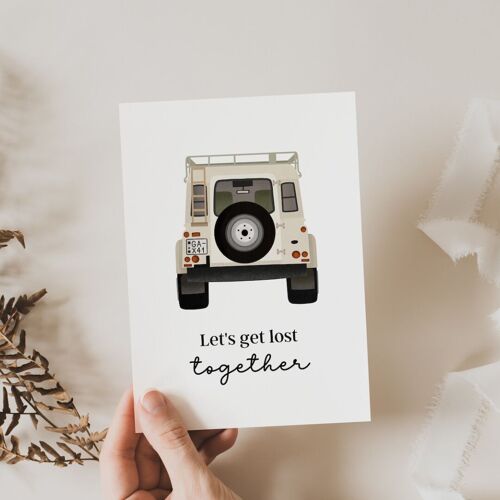 Postkarte Camper - Let's get lost together - Abenteuer