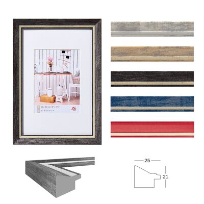Chalet design picture frames in different sizes and colors