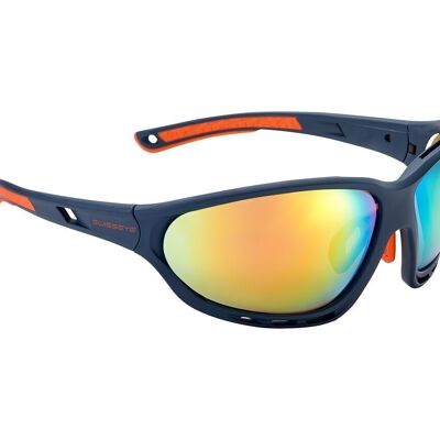 14622 Lunettes de sport Tilton bleu foncé mat/orange