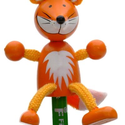 Fox Pencil - with wood and material pencil topper