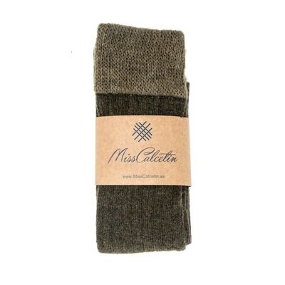 Miss High Cane Green Wool Hunting Sock