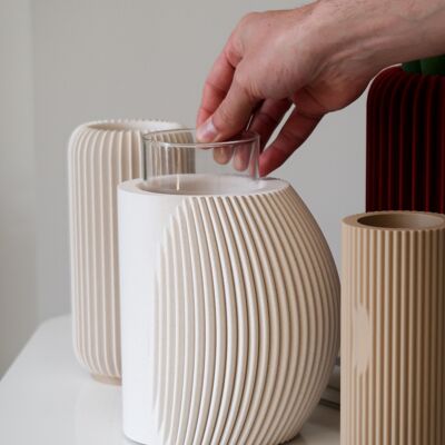 Vaso decorativo LINA 17 CM - INCLUDE CONTENITORE IN VETRO