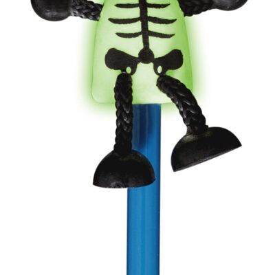 Lápiz esqueleto que brilla en la oscuridad - con adorno de lápiz de madera y material
