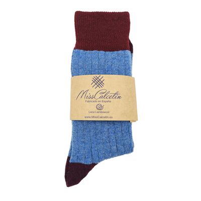 MissCalcetin Low Cane Wool Stewardess-Bordeaux