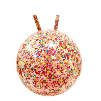 Confetti jumping ball in recycled material