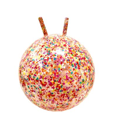 Pelota saltadora de confeti en material reciclado