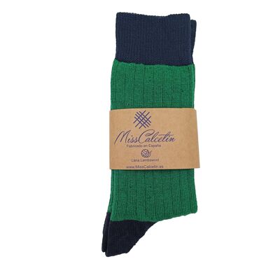 Miss Esmeralda Wool Low Cane Sock – Marineblau