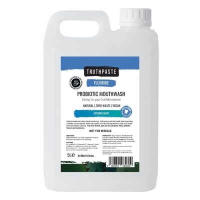 Strong Mint Probiotic Mouthwash (with fluoride) 5 litre refill
