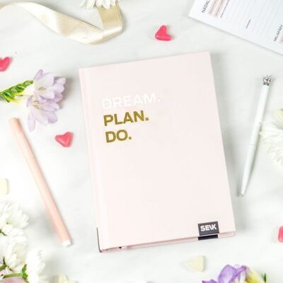 Planificateur de productivité - Dream. Plan. Faire. (rose)