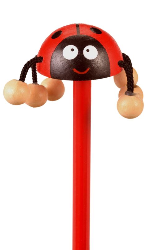 Ladybird Pencil - with wood and material pencil topper