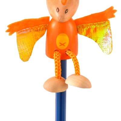 Pterodactyl Pencil - with wood and material pencil topper