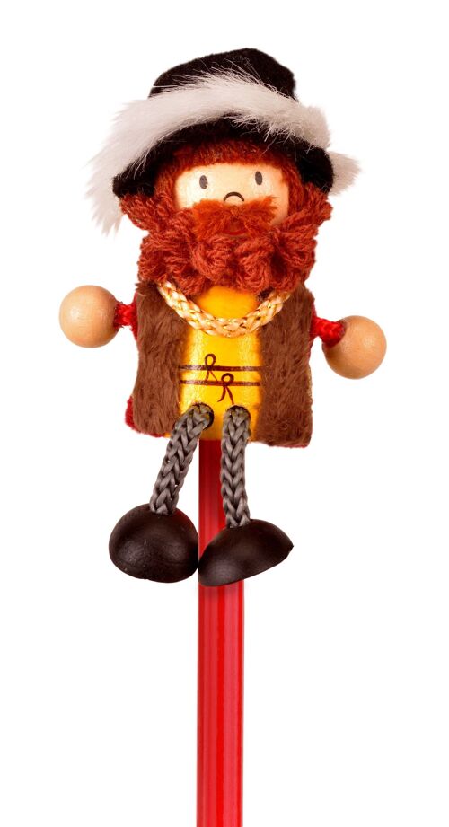 King Henry VIII Pencil - with wood and material pencil topper