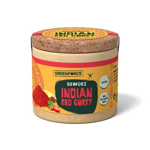 Indische Gewürzmischung  60g | Indian Red Curry perfekt für rote Currys & Soßen |Salzfrei, mit Chili & Mango-Aroma