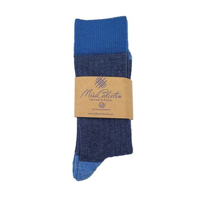 Miss Navy Wool Low Cane Calzino-Hostess