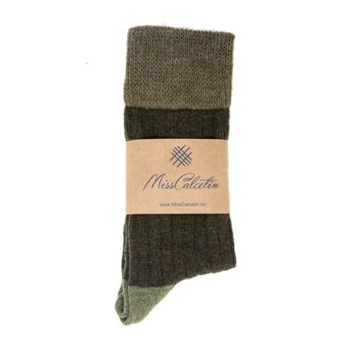 MissCalcetin Low Cane Green Wool Hunting