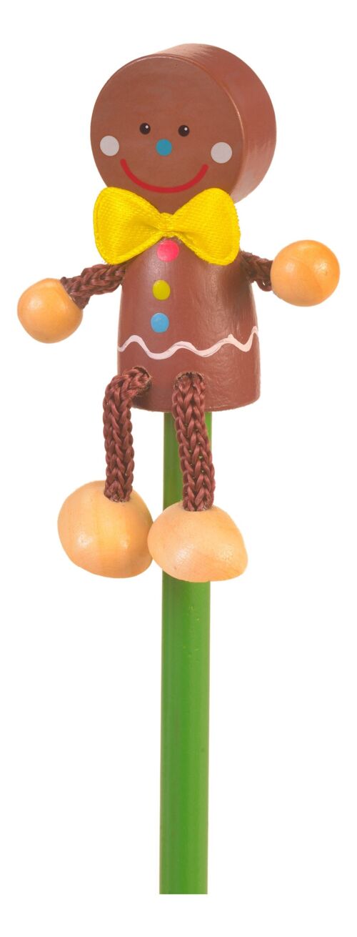 Gingerbread Pencil - with wood and material pencil topper