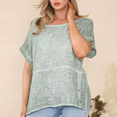 Summer top with decorative buttons