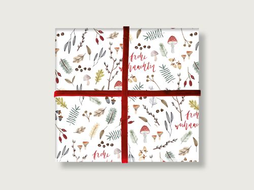 Geschenkpapier "Natürlich(e) Weihnachten" | Din A2 |  Weihnachten | Bogen | Bögen | Illustration | Collage | Muster  || HERZ & PAPIER