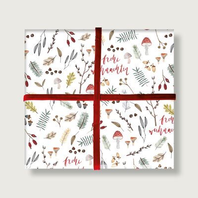 Geschenkpapier "Natürlich(e) Weihnachten" | Din A2 |  Weihnachten | Bogen | Bögen | Illustration | Collage | Muster  || HERZ & PAPIER