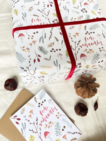 Papier cadeau "Naturally(e) Christmas" | Din A2 | Noël | arc | arcs | Illustration | collage | motif || COEUR & PAPIER 3