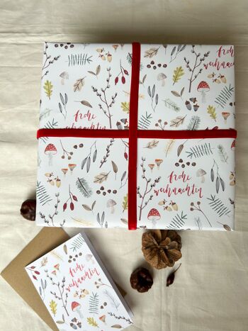 Papier cadeau "Naturally(e) Christmas" | Din A2 | Noël | arc | arcs | Illustration | collage | motif || COEUR & PAPIER 4