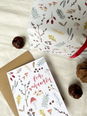 Papier cadeau "Naturally(e) Christmas" | Din A2 | Noël | arc | arcs | Illustration | collage | motif || COEUR & PAPIER 5
