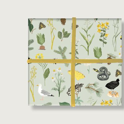Geschenkpapier "Natur" | Din A2 |  Natur | Pflanzen | Bogen | Bögen | Illustration | Collage | Muster  || HERZ & PAPIER