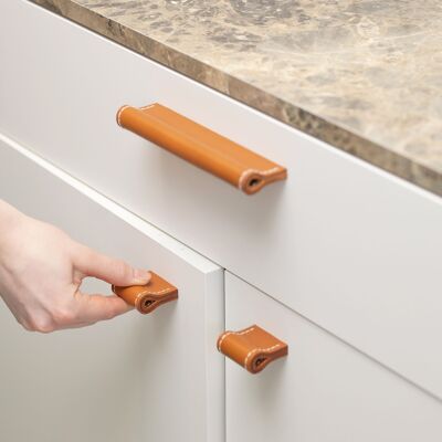 Leather handles for furniture MILANO-PRESTIGE in 5 immediately available colors - furniture handles, cabinet handles, kitchen handles, handles, leather pulls