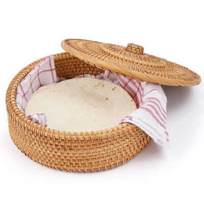 Tortilla warmer/tortilla basket 26 cm incl. cotton tea towel