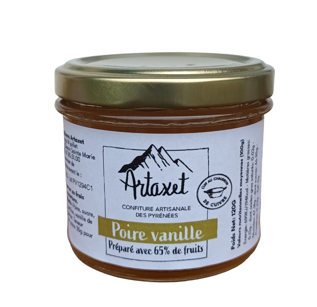 Confettura EXTRA di pere alla vaniglia 120G - 65% frutta