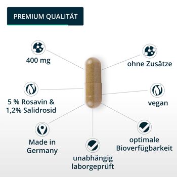 Brandl® Capsules d'extrait de Rhodiola Rosea à dosage élevé | Premium roseroot végétalien et testé en laboratoire externe 4