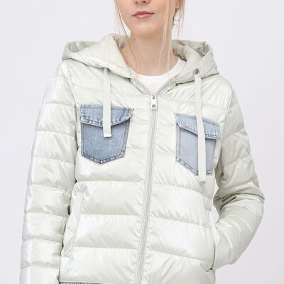 Dual-material hooded jacket - 1793