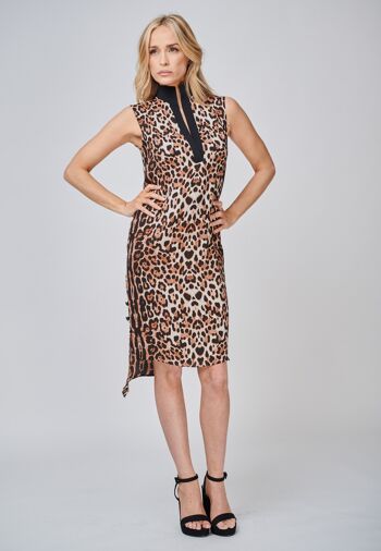 Robe asymétrique sans manches à imprimé léopard The Leto 4