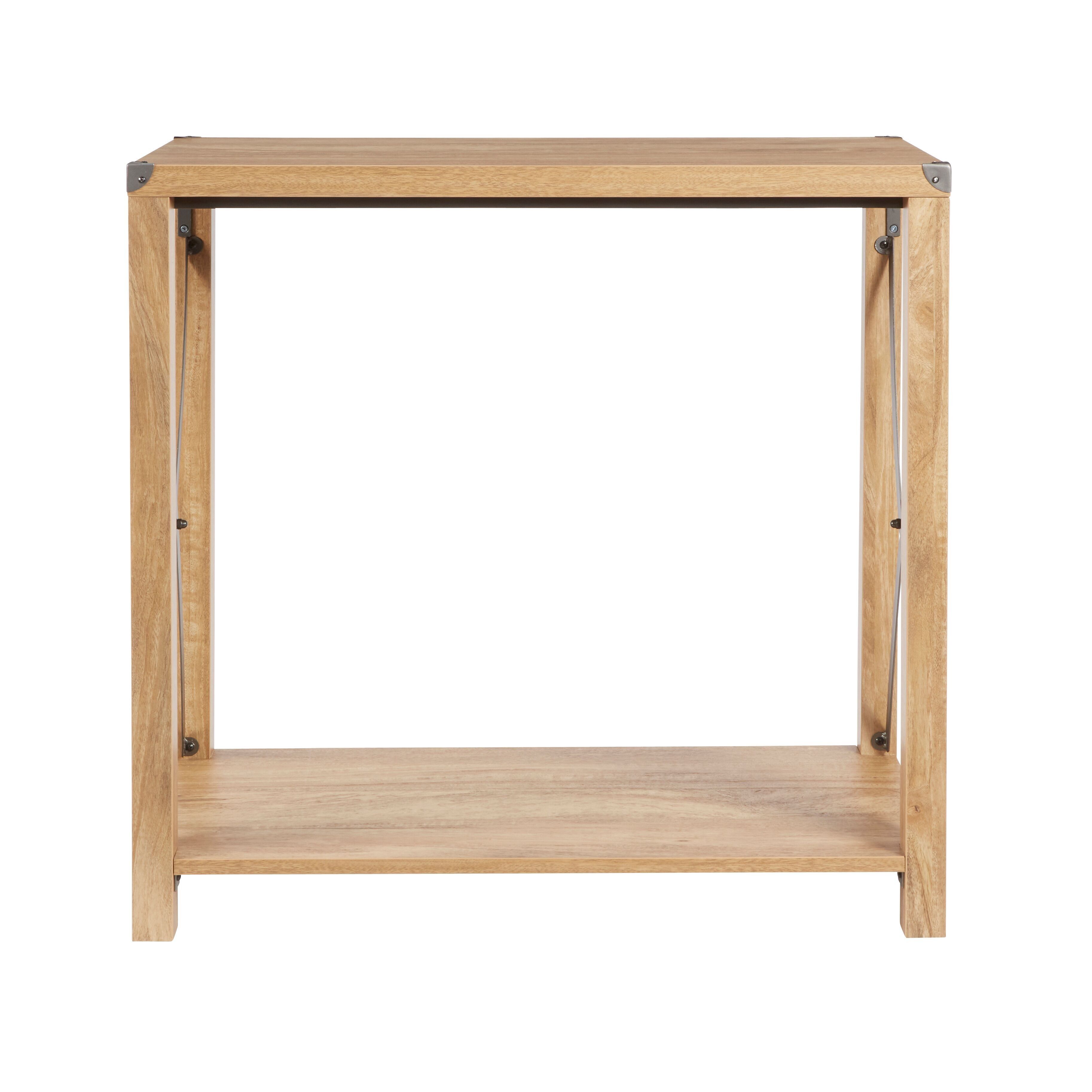 Mittelgroßer Konsolentisch im rustikalen Stil mit Metallelementen in Holzoptik