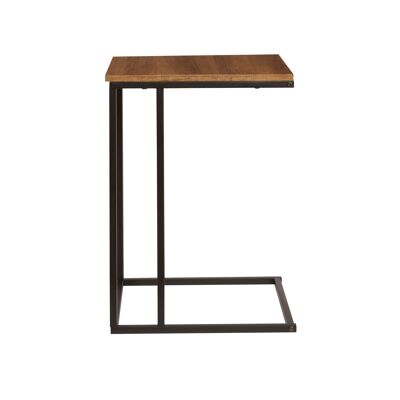 Wood-Effect Sofa Side Table with Metal Frame