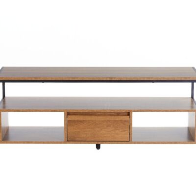 Wood-Effect TV Entertainment Unit with Metal Frame