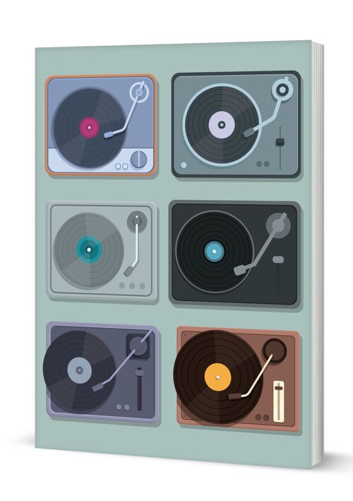 Turntables Softback Notebook (A5 Lined 120 Pages)
