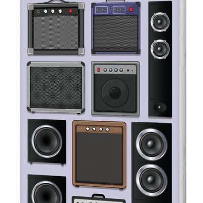 Music Speakers Softback Notebook (A5 Lined 120 Pages)