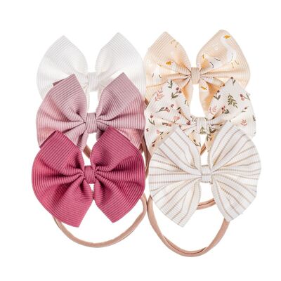 Set of 6 Gloria Bows ( random colors)