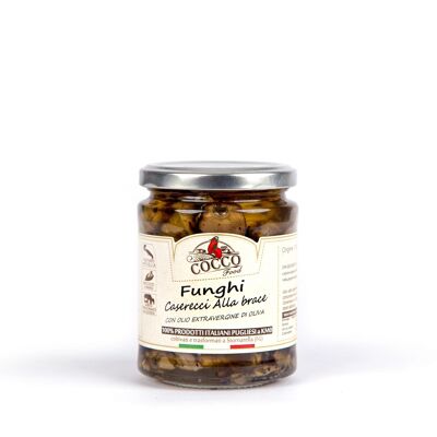 Funghi Caserecci Grigliati su pietra lavica con Olio di Oliva