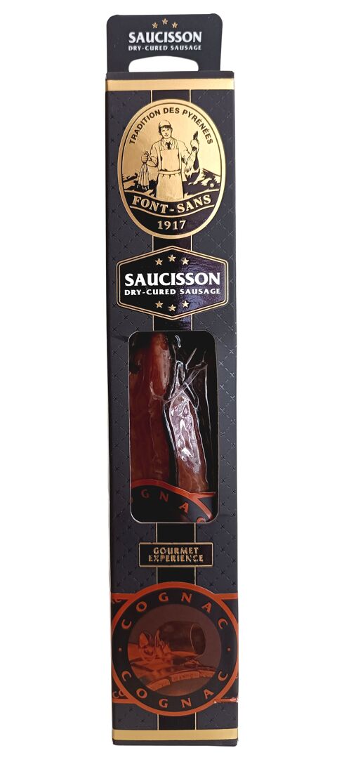 Saucisson paysan au cognac VSOP - Tradition des Pyrénées Font-Sans