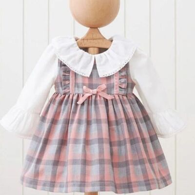 A Pack of Four Stunning Classic Plaid Dress for Baby Girls Made from Cotton