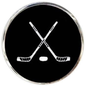 Boutons De Manchette Bâtons De Hockey Sur Glace Croisés - Noir Et Blanc 7