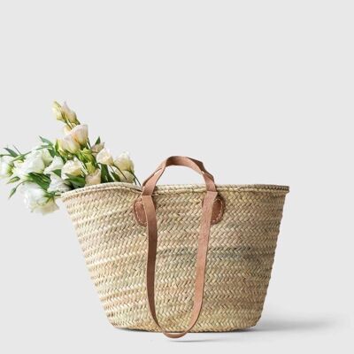 STRAW BAG With Double Leather Handles - bags for women