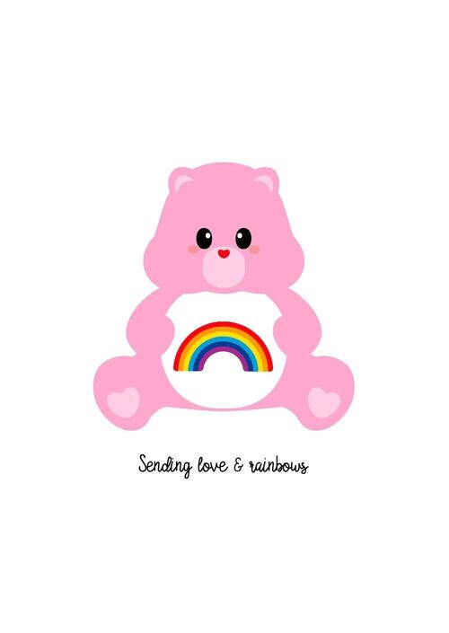 Postcard Care Bear Care Bear Sending love and rainbows