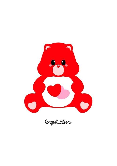 Postcard Care Bear Care Bear love congratulations