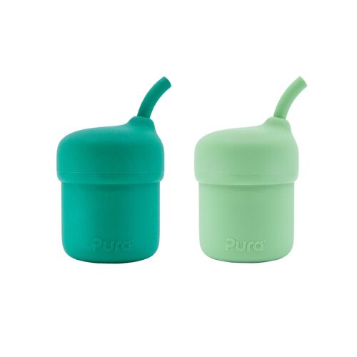 2pcs Toddler Straw Cup, Food Grade Silicone Leak Proof Sippy Cup