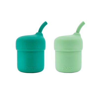 MY-MY™ GOBELET AVEC PAILLE 2 PCS 6 M+ / MENTHE&MOUSSE