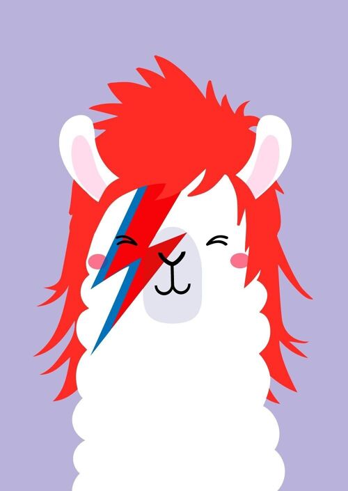 Postcard David Bowie Ziggy Startdust llama